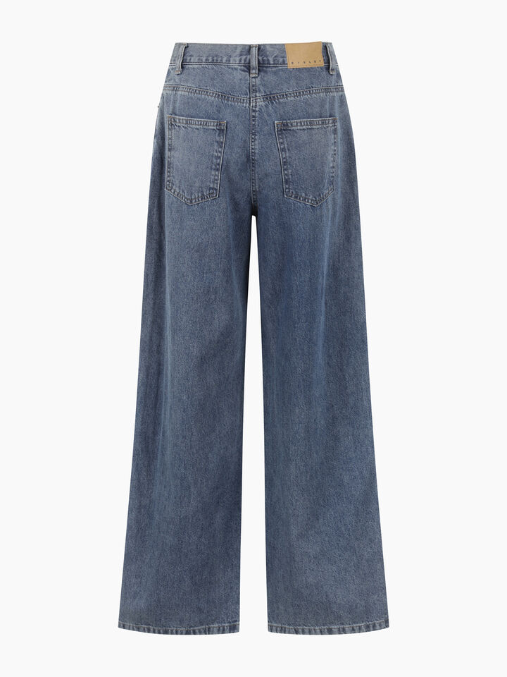 Blue wide leg jeans  - sisley k jeans regular - Blue | Sisley K image number 2